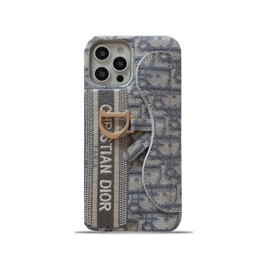 CD IPHONE CASE WITH CARD HOLDER GRAY